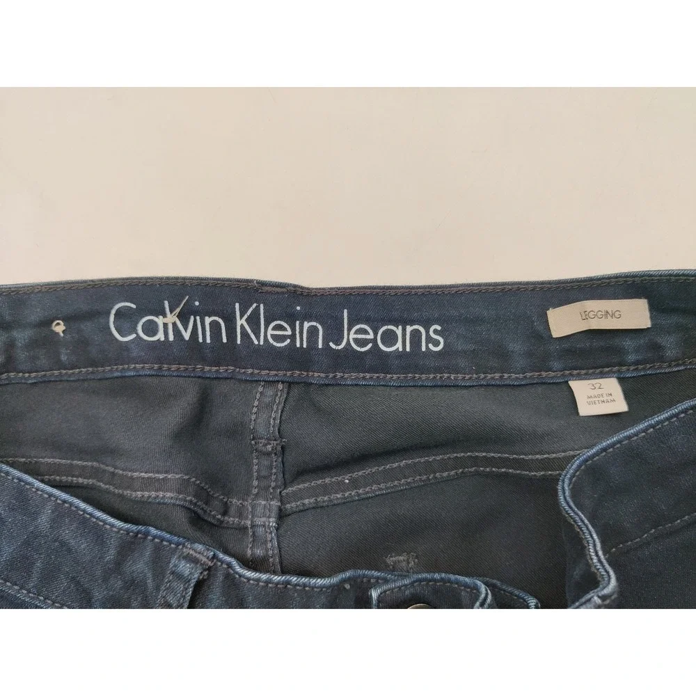 Calvin Klein Jeans Womens 32 Legging Skinny Dark Wash Indigo Stretch Denim Pants